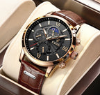 LIGE men's watch, a high-quality luxury brand, casual, sporty.