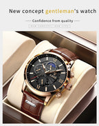 LIGE men's watch, a high-quality luxury brand, casual, sporty.