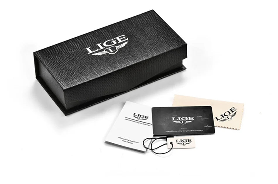 LIGE men's watch, a high-quality luxury brand, casual, sporty.