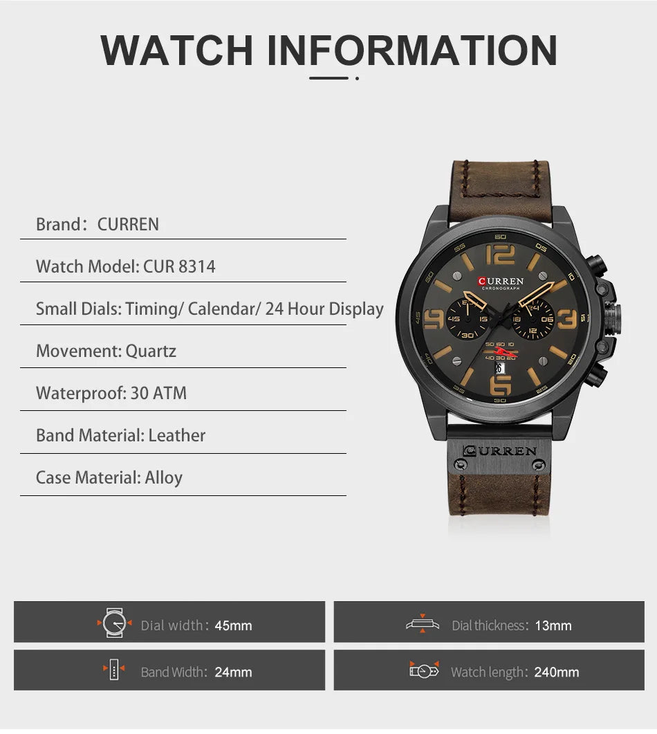 CURREN Men’s Luxury Sport Watch