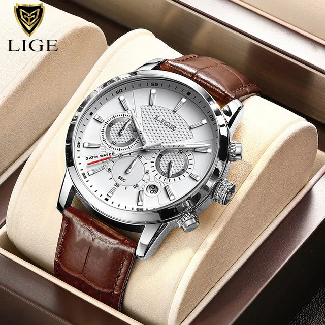 LIGE men's watch, a high-quality luxury brand, casual, sporty.