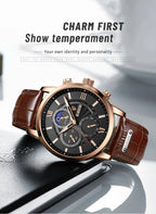 LIGE men's watch, a high-quality luxury brand, casual, sporty.