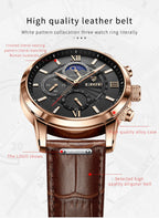 LIGE men's watch, a high-quality luxury brand, casual, sporty.