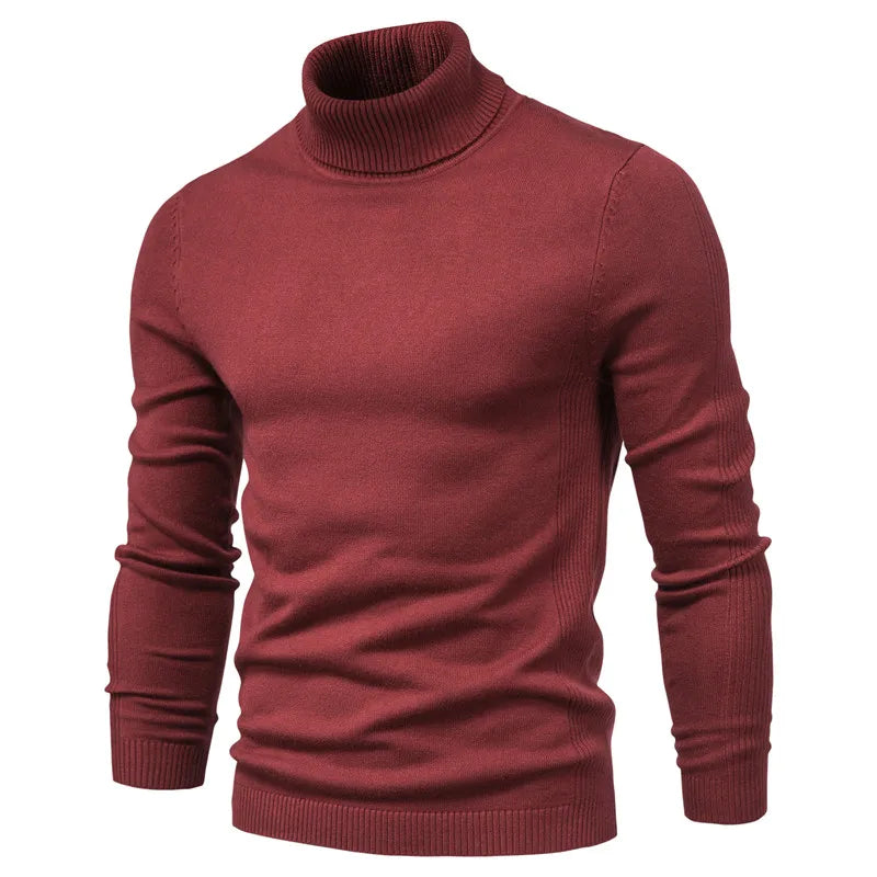 Men's turtleneck sweater for winter, casual and warm, high quality.