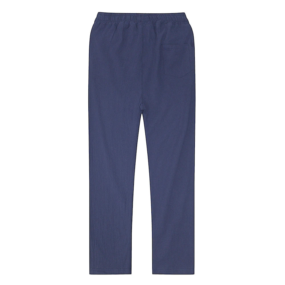 Men's linen and cotton trousers, breathable, ideal for fitness and streetwear.