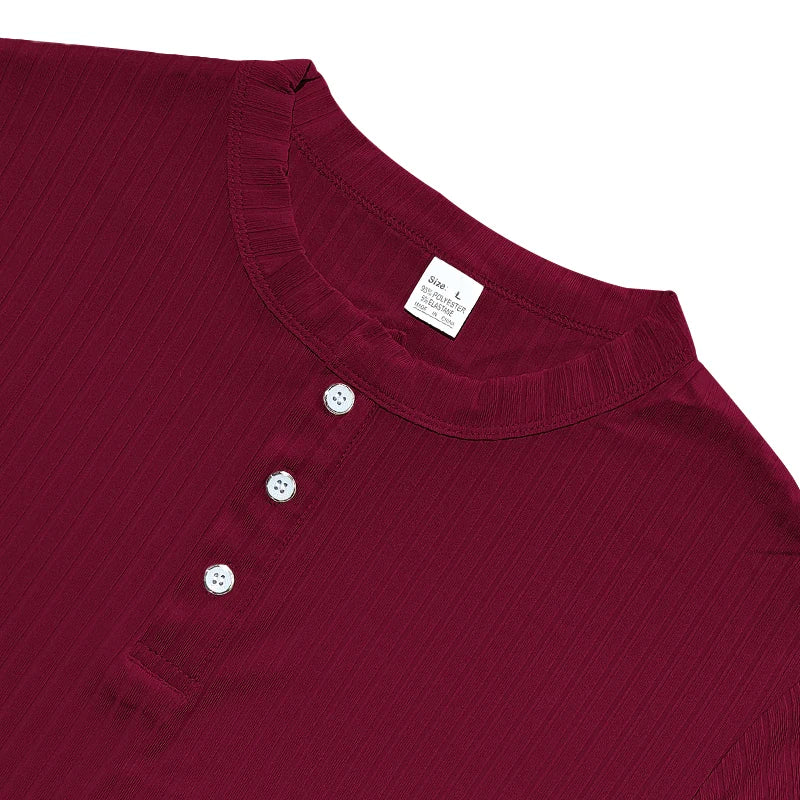 Comfortable men's striped knit t-shirt, perfect for leisure time.