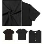 Comfortable men's striped knit t-shirt, perfect for leisure time.