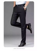 Men's black casual trousers, suitable for the office.