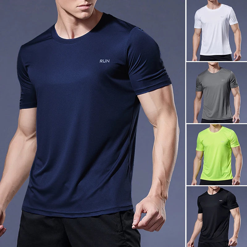 Men's running t-shirt, sports t-shirt, gym t-shirt, quick-drying.