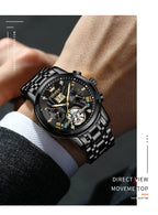 High-quality classic men's OLEVS Tourbillon watch.