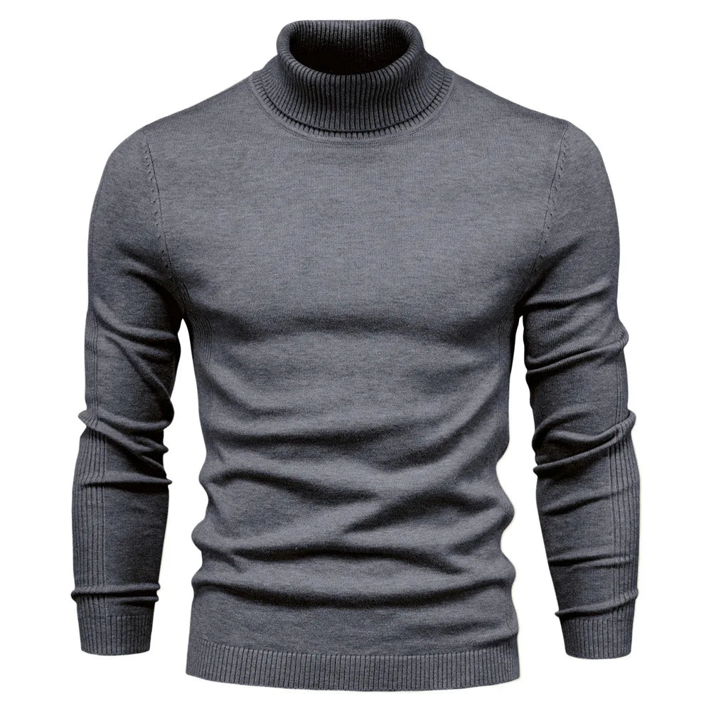 Men's turtleneck sweater for winter, casual and warm, high quality.