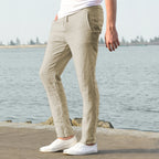 Men's linen and cotton trousers, breathable, ideal for fitness and streetwear.