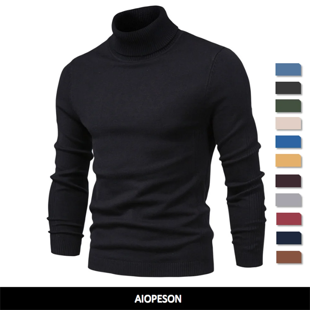 Men's turtleneck sweater for winter, casual and warm, high quality.
