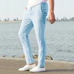 Men's linen and cotton trousers, breathable, ideal for fitness and streetwear.