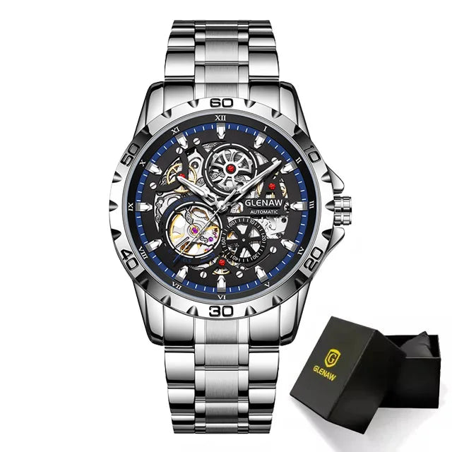 GLENAW Steampunk Skeleton Luxury Men's Watch