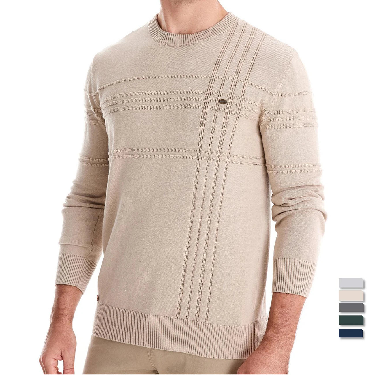 AIOPESON men's sweater, made of high-quality cotton, ideal for winter.