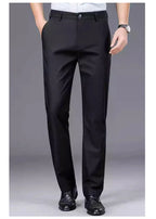 Men's black casual trousers, suitable for the office.