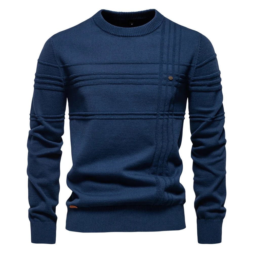 AIOPESON men's sweater, made of high-quality cotton, ideal for winter.