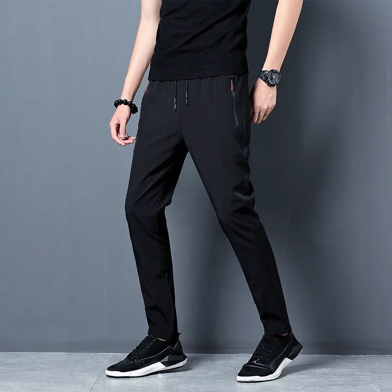 Men's casual trousers with elastic waistband.