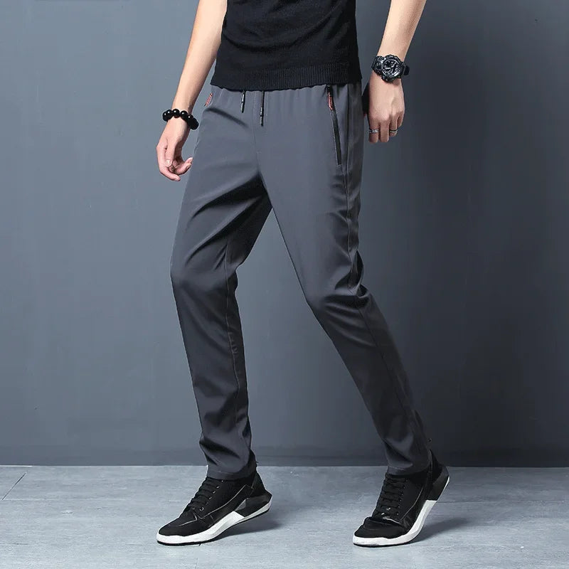 Men's casual trousers with elastic waistband.