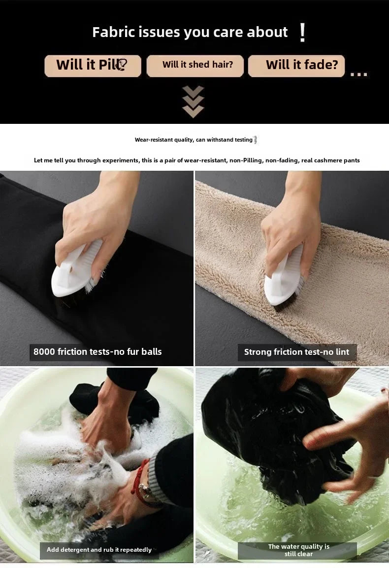 Men's casual winter trousers, lined with wool, warm and comfortable.