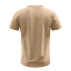 Comfortable men's striped knit t-shirt, perfect for leisure time.