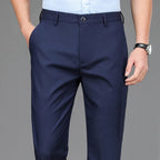 Men's black casual trousers, suitable for the office.
