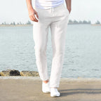 Men's linen and cotton trousers, breathable, ideal for fitness and streetwear.