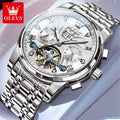 High-quality classic men's OLEVS Tourbillon watch.
