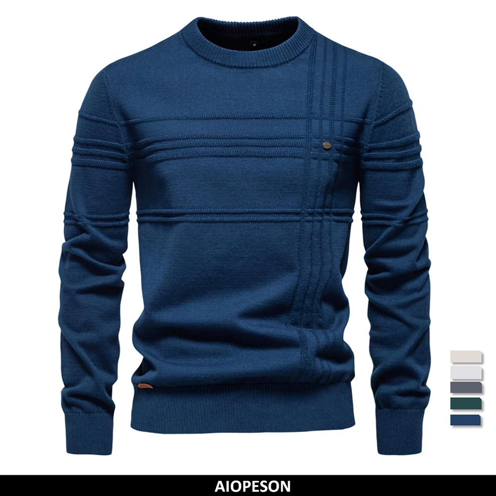 AIOPESON men's sweater, made of high-quality cotton, ideal for winter.