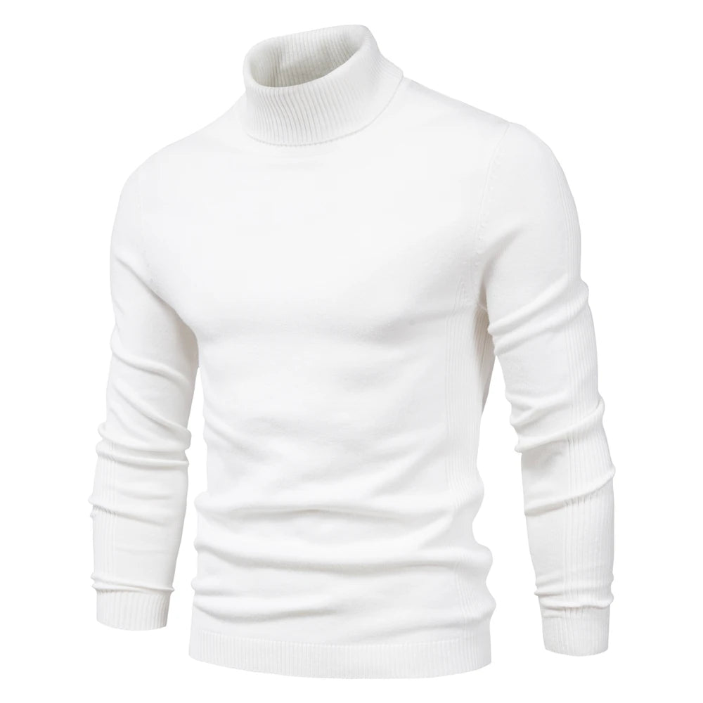 Men's turtleneck sweater for winter, casual and warm, high quality.
