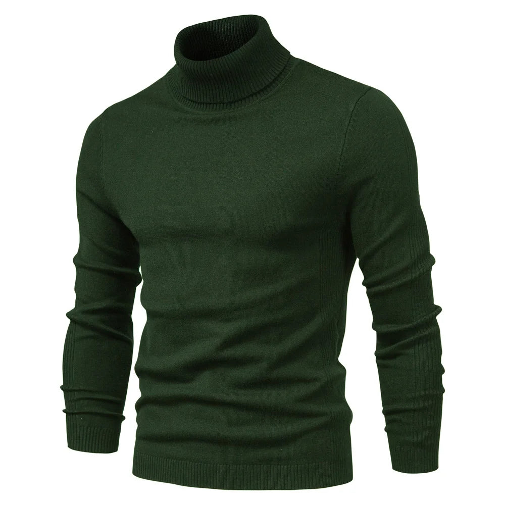 Men's turtleneck sweater for winter, casual and warm, high quality.