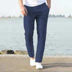 Men's linen and cotton trousers, breathable, ideal for fitness and streetwear.