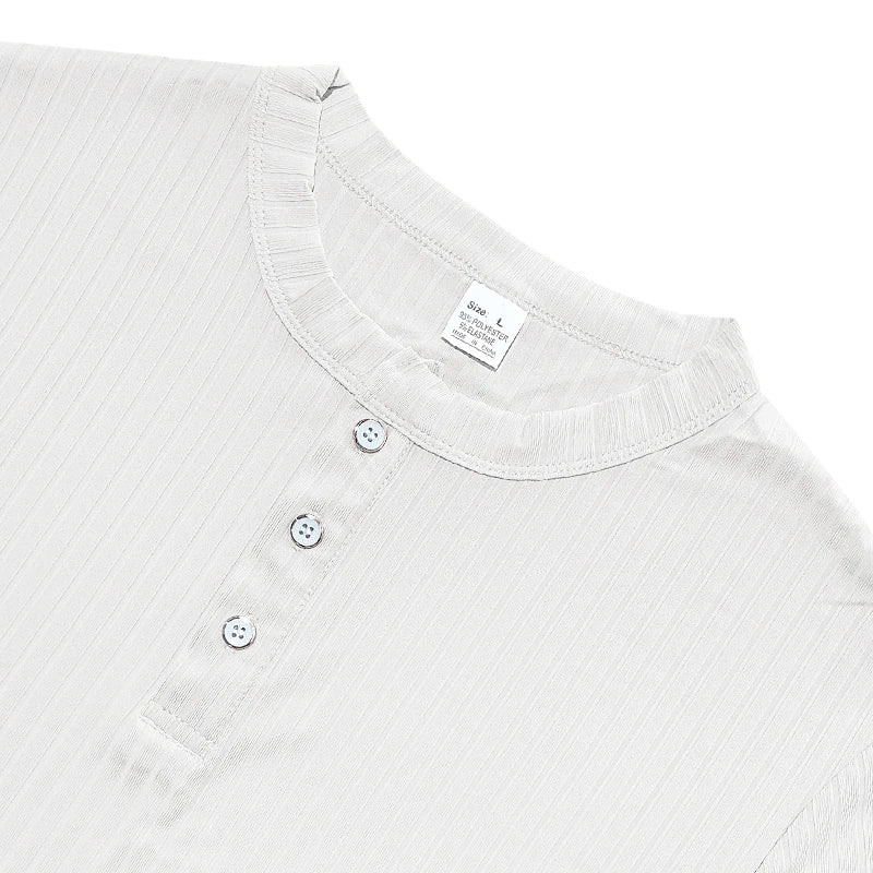 Comfortable men's striped knit t-shirt, perfect for leisure time.