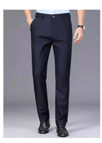Men's black casual trousers, suitable for the office.