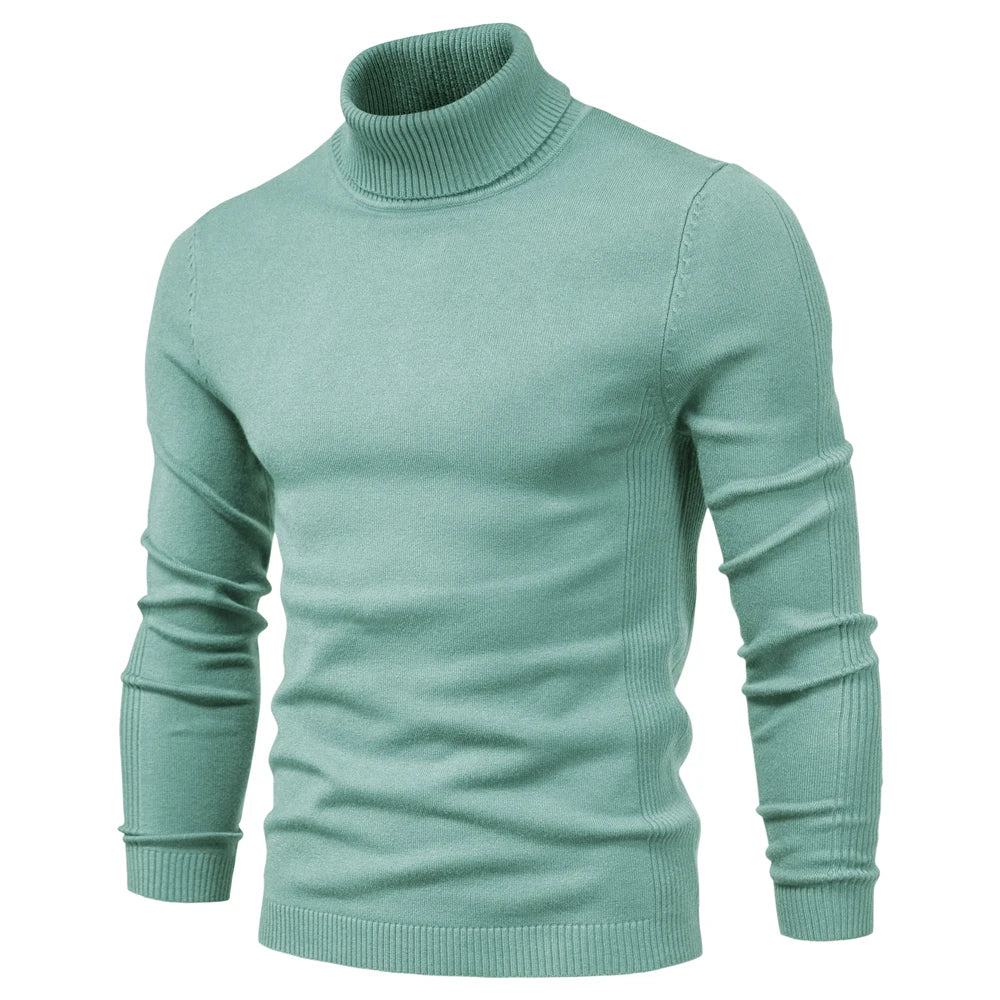 Men's turtleneck sweater for winter, casual and warm, high quality.