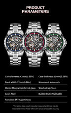 GLENAW Steampunk Skeleton Luxury Men's Watch