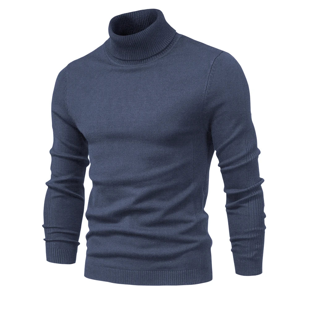 Men's turtleneck sweater for winter, casual and warm, high quality.