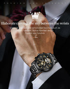 High-quality classic men's OLEVS Tourbillon watch.