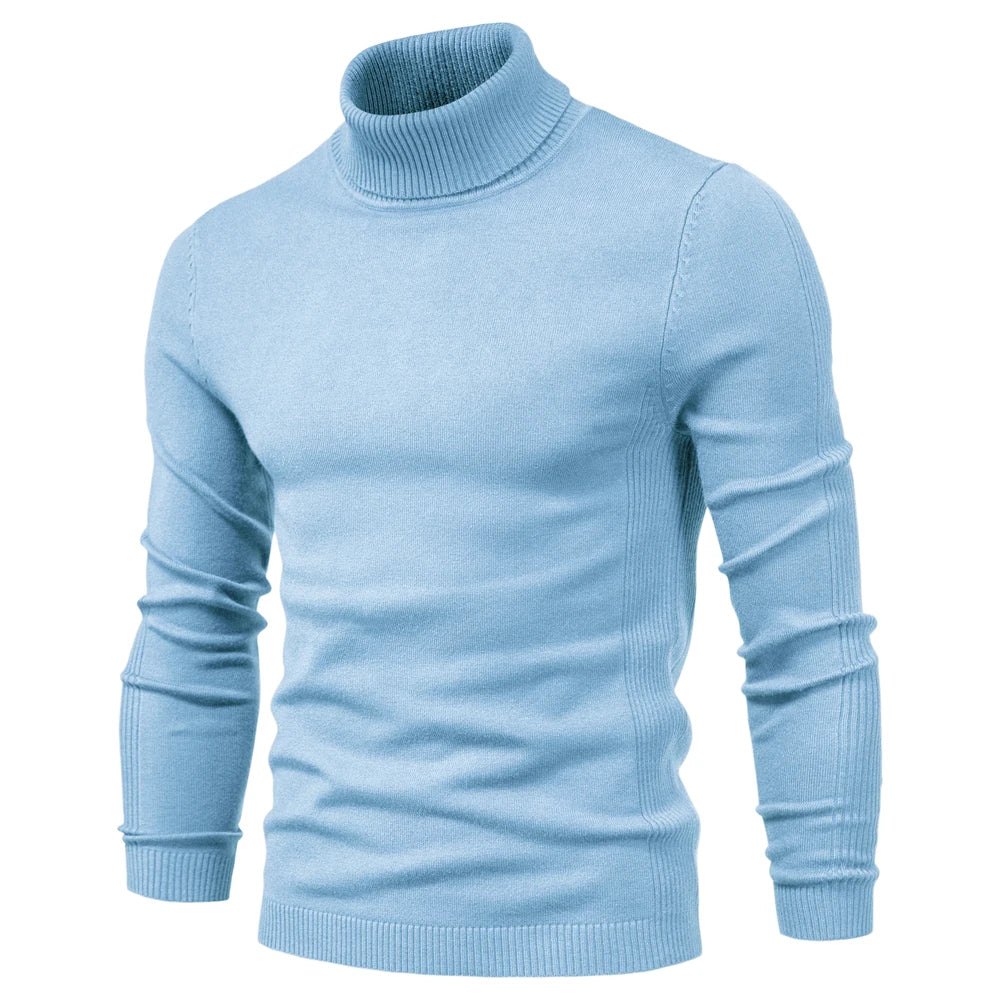 Men's turtleneck sweater for winter, casual and warm, high quality.