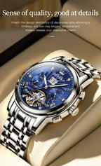 High-quality classic men's OLEVS Tourbillon watch.