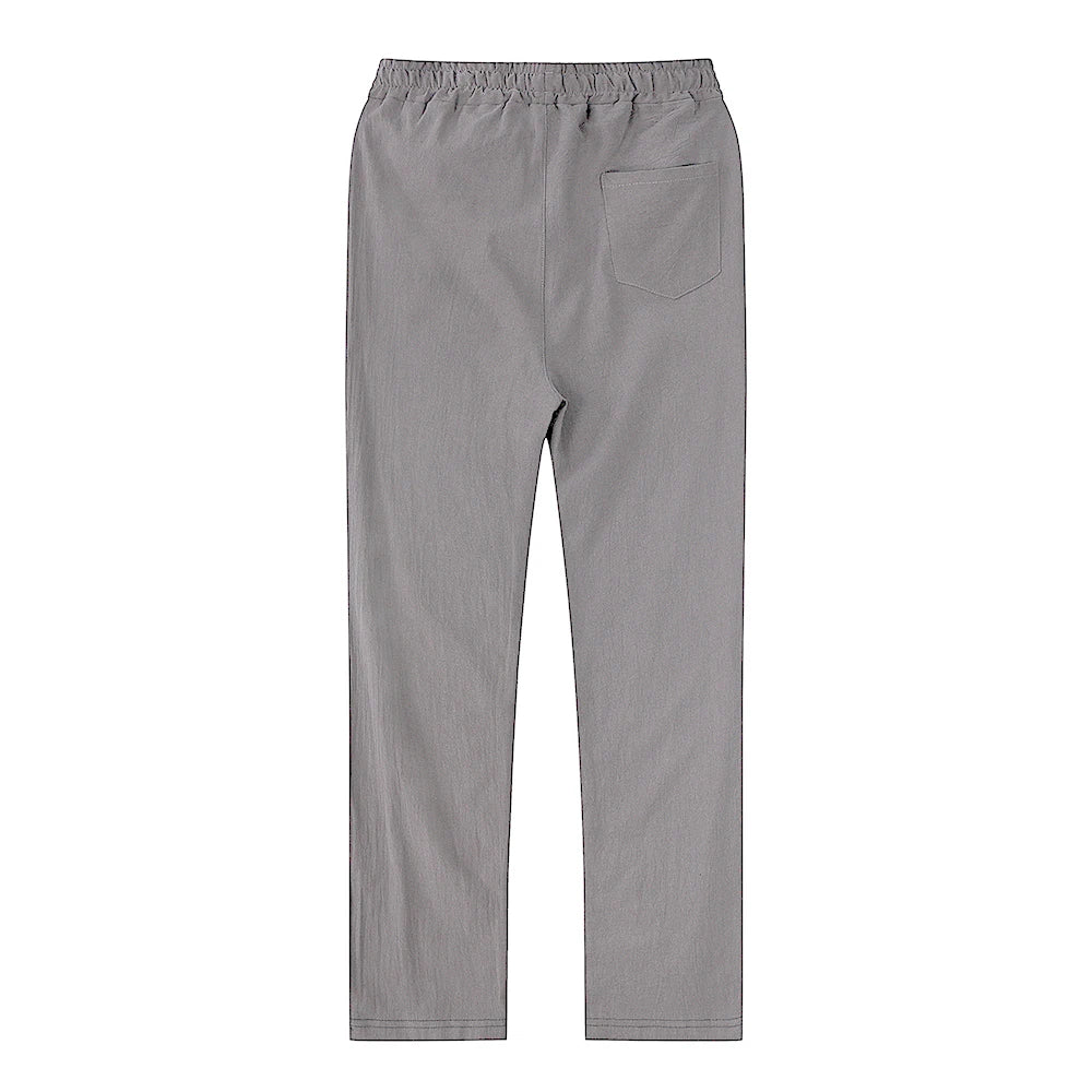 Men's linen and cotton trousers, breathable, ideal for fitness and streetwear.