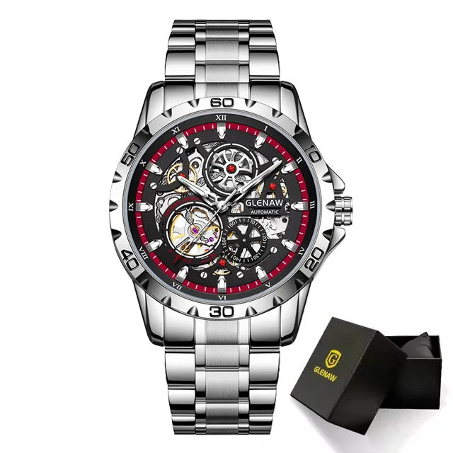GLENAW Steampunk Skeleton Luxury Men's Watch