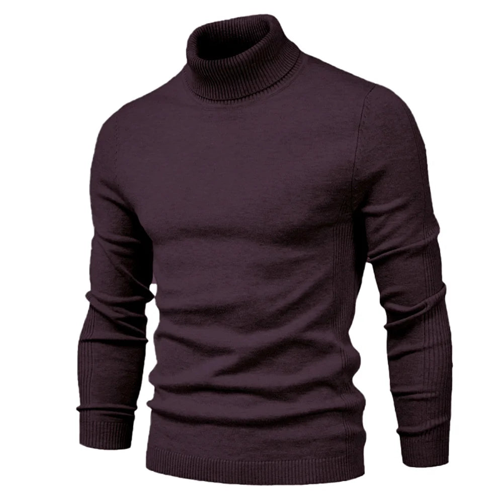 Men's turtleneck sweater for winter, casual and warm, high quality.