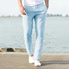 Men's linen and cotton trousers, breathable, ideal for fitness and streetwear.