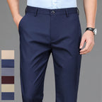 Men's black casual trousers, suitable for the office.